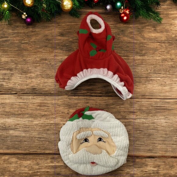 SANTA TOILET COVER -- Tank and Lid Cover, Santa Claus, Tissue Box Cover Attached - Picture 1 of 9